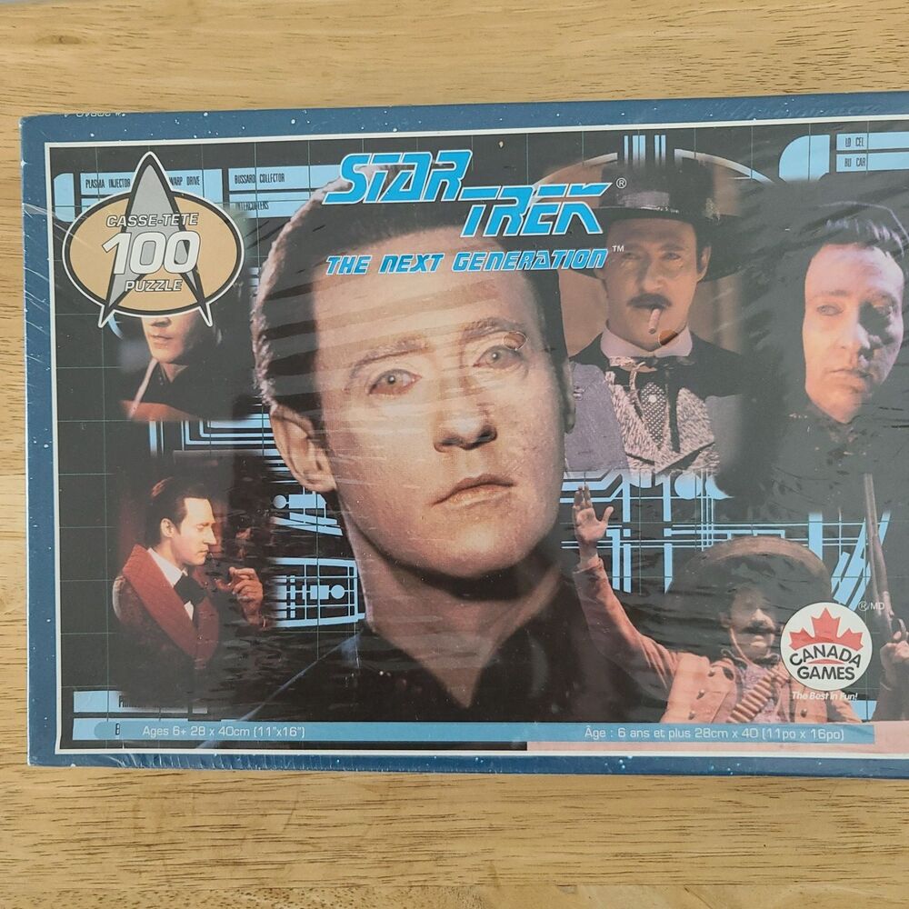 Star Trek The Next Generation Data 100 Piece Puzzle Sealed Canada Games 1990s